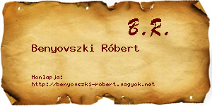 Benyovszki Róbert névjegykártya