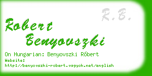 robert benyovszki business card